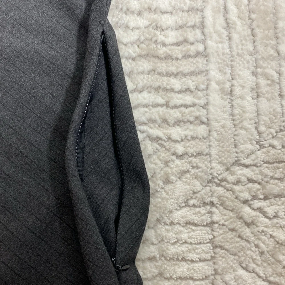 Zara Striped Gray Mini Dress Long Sleeves Size S